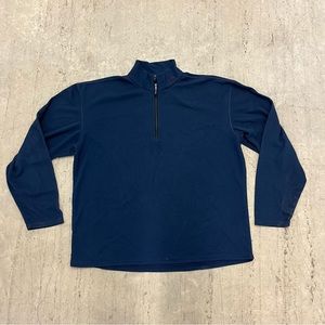 Vintage North Face Mens Size XL Navy Blue 1/4 Zip Hiking Pullover Made In USA